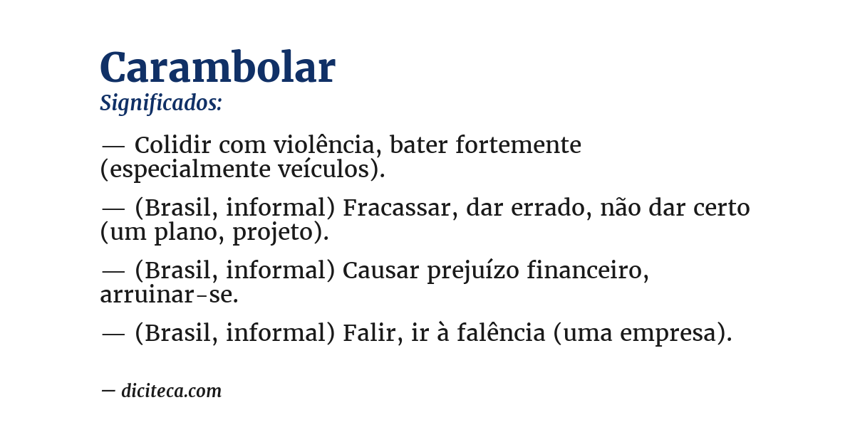 Significado de carambolar