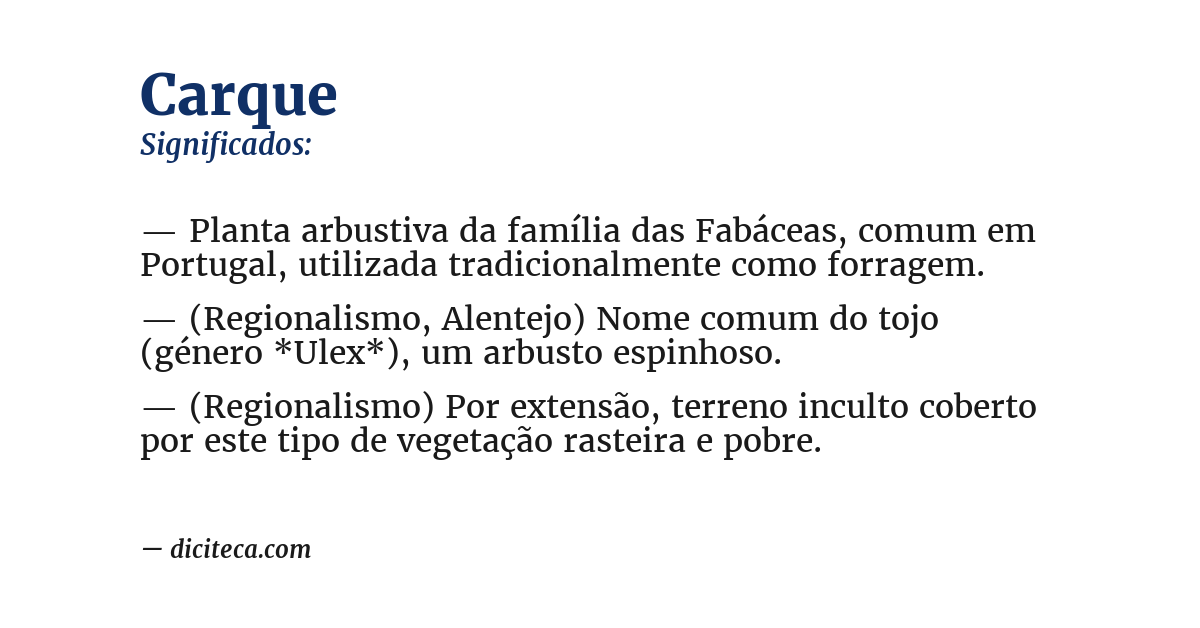 Significado de carque