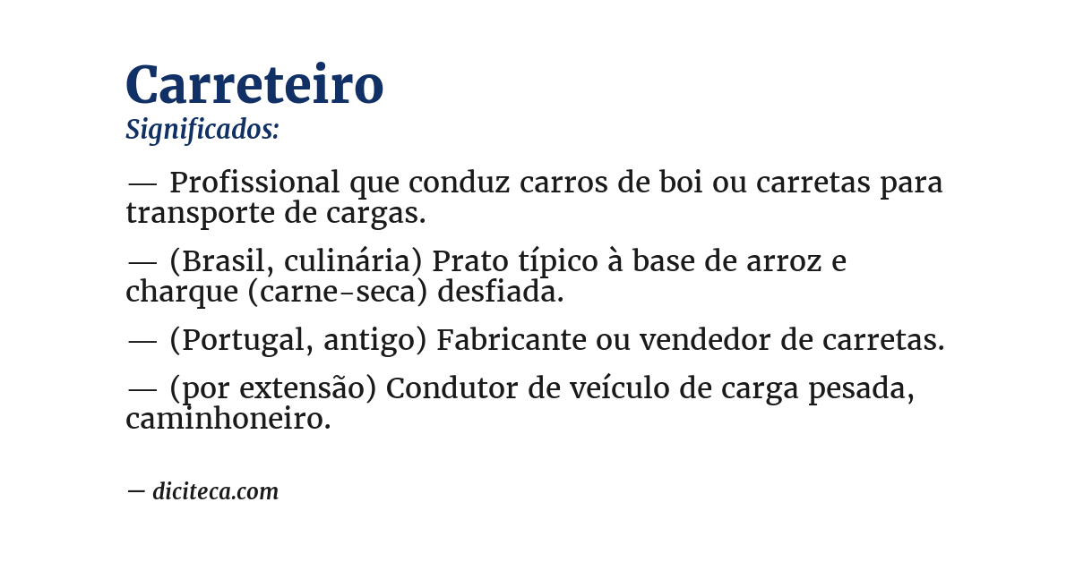 Significado de carreteiro