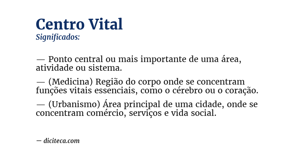 Significado de centro vital