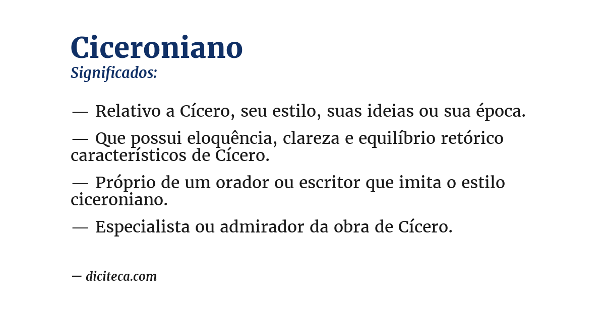 Significado de ciceroniano