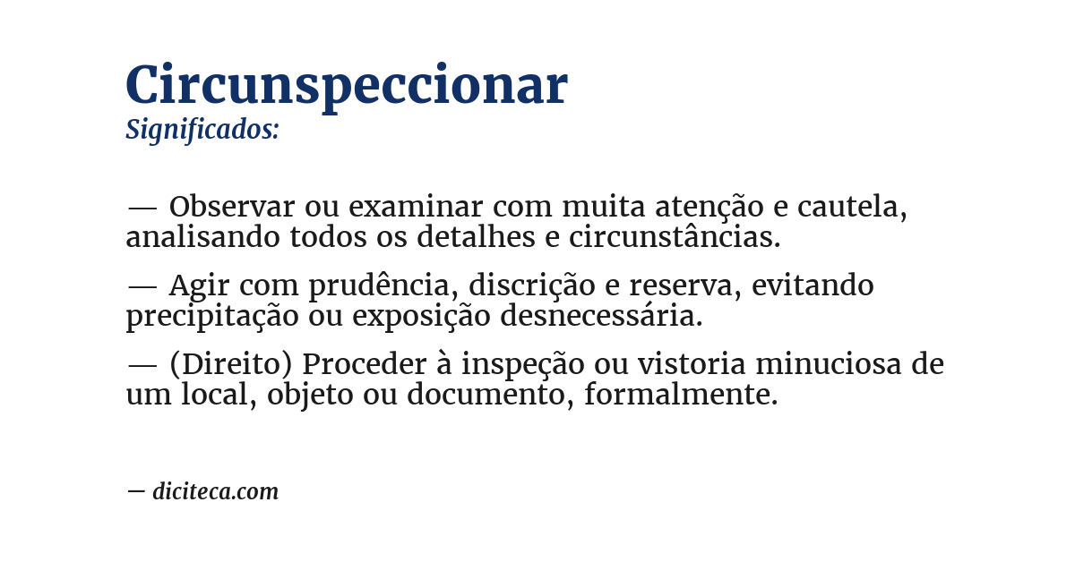 Significado de circunspeccionar