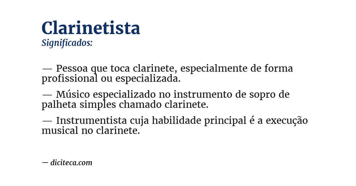Significado de clarinetista