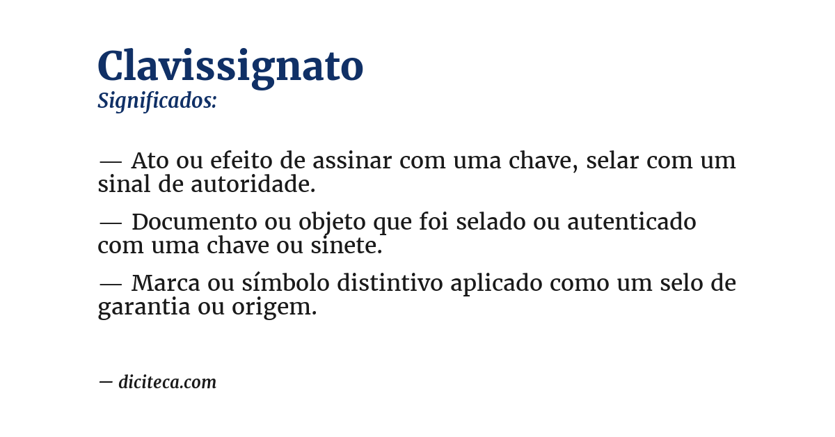 Significado de clavissignato