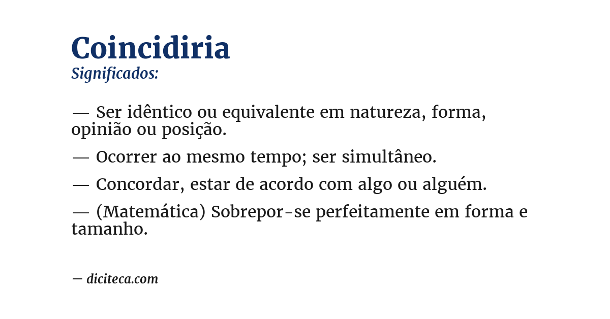 Significado de coincidiria