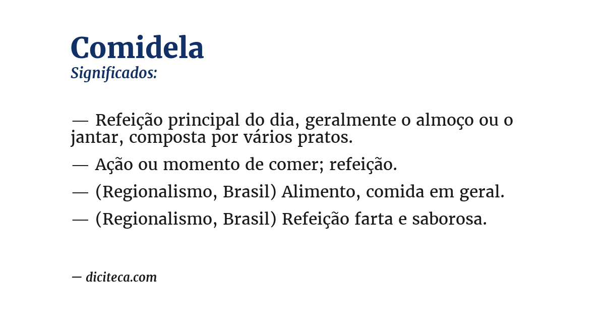 Significado de comidela