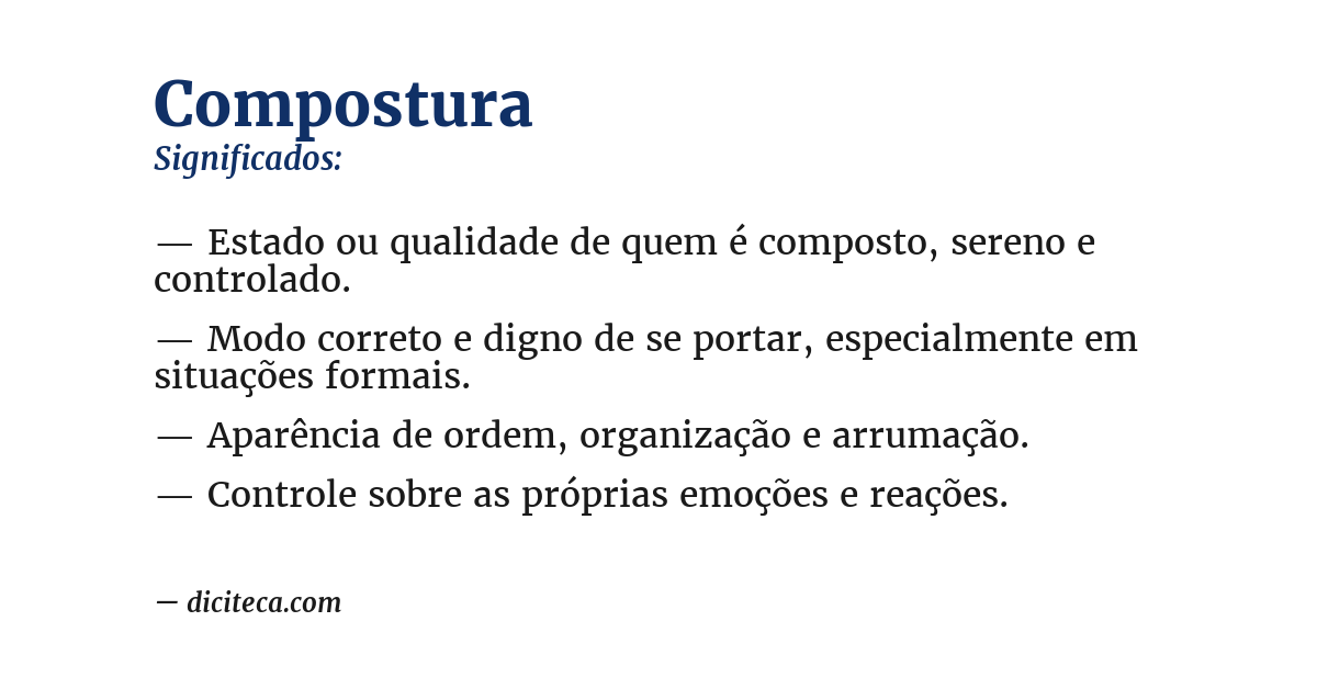 Significado de compostura