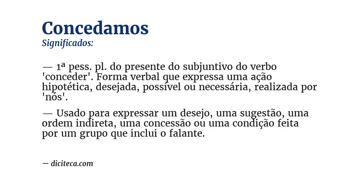 Significado de concedamos