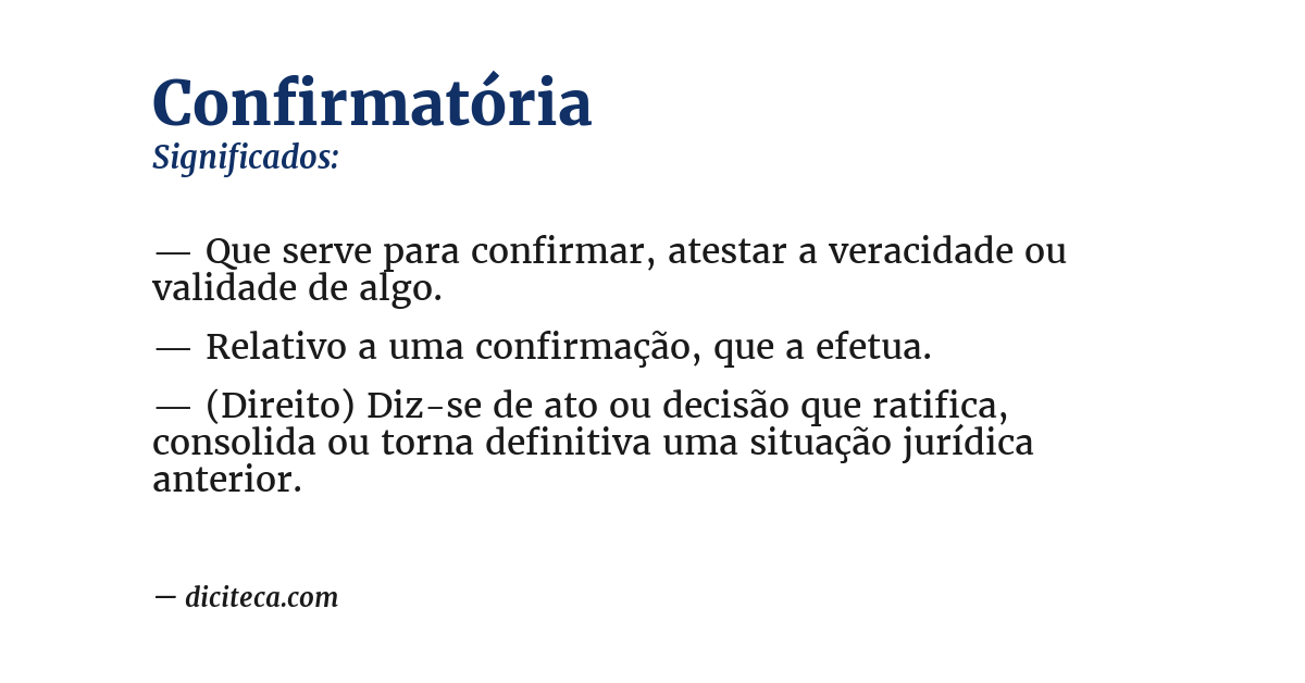 Significado de confirmatória