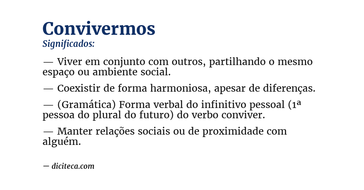 Significado de convivermos