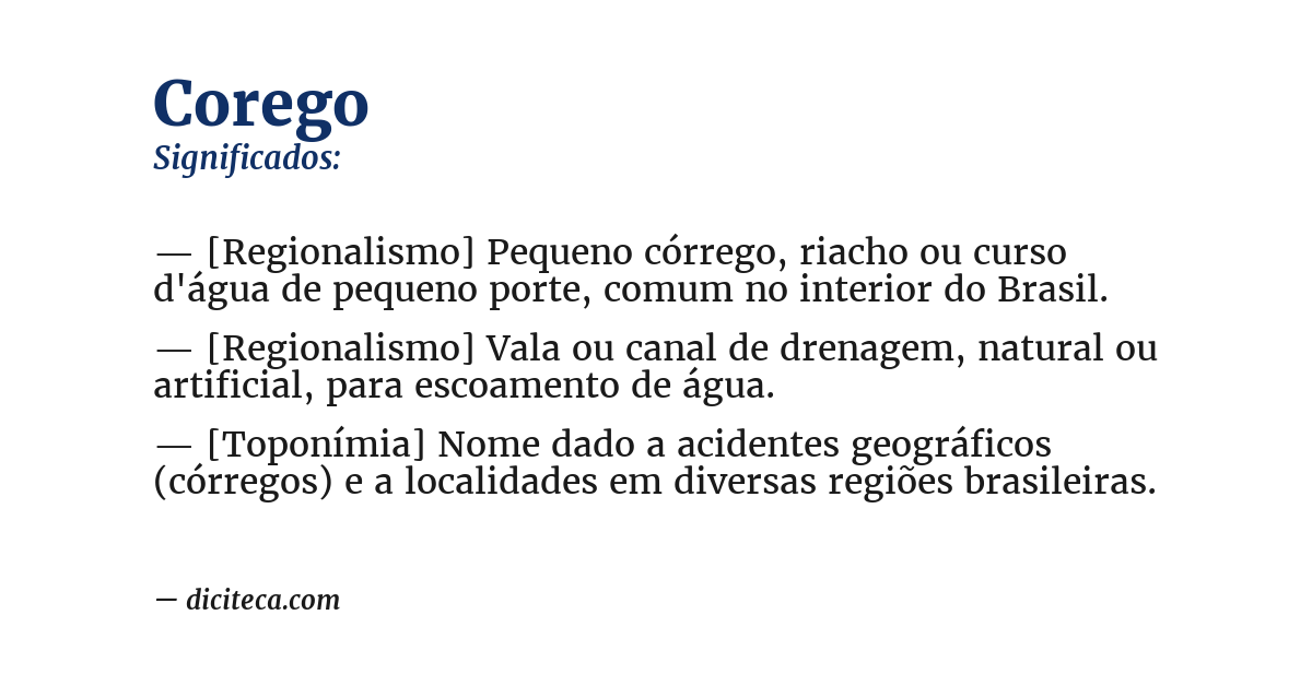 Significado de corego