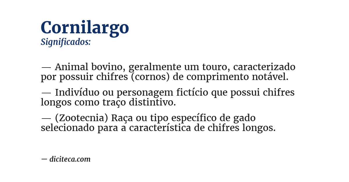 Significado de cornilargo