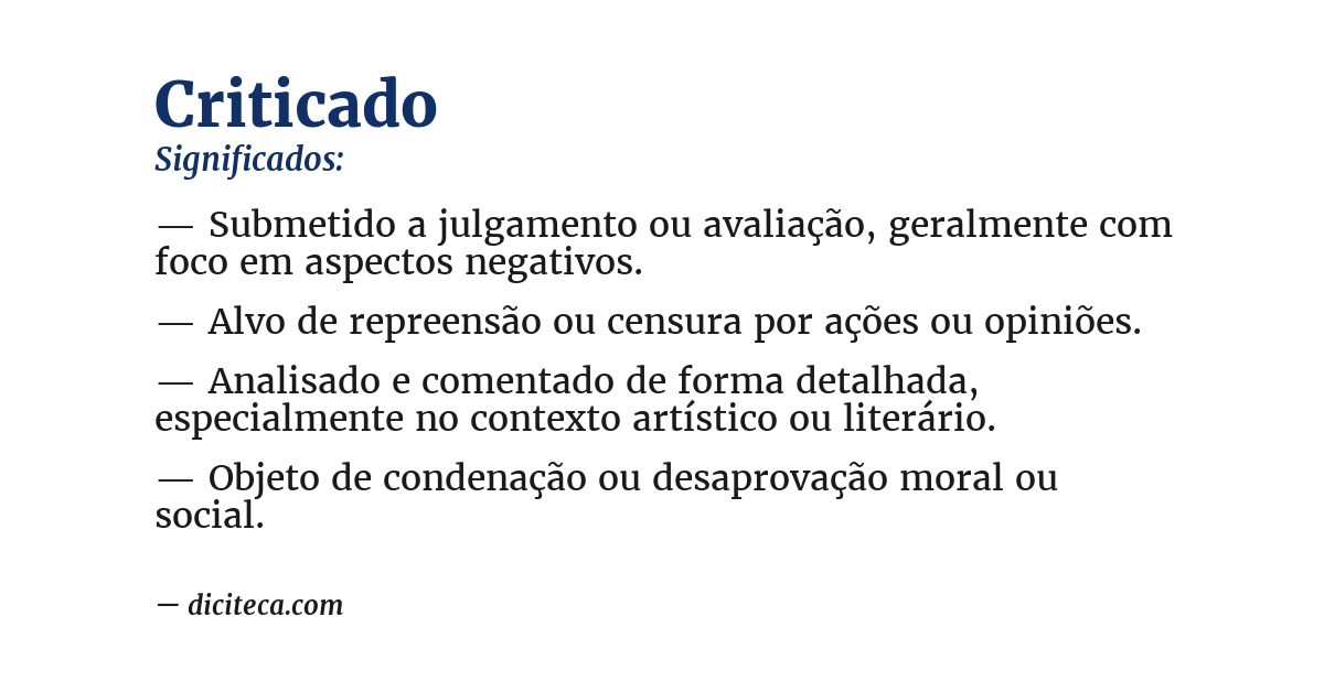 Significado de criticado
