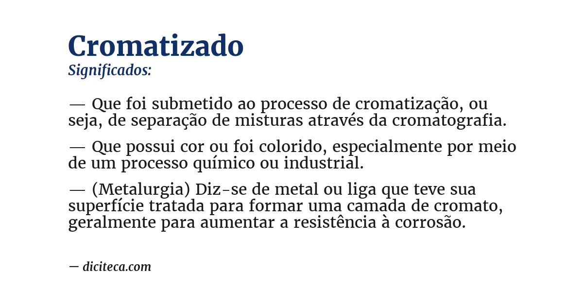 Significado de cromatizado
