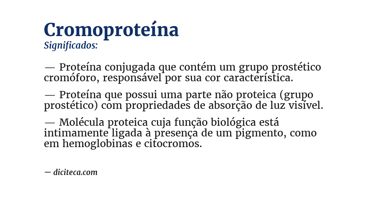 Significado de cromoproteína
