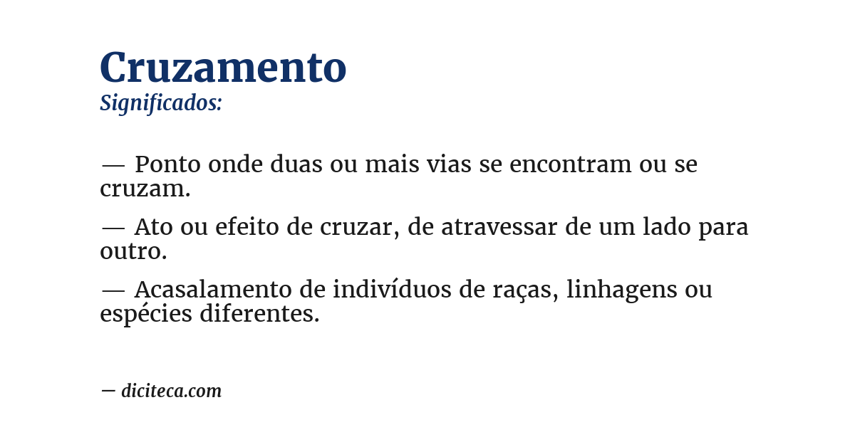 Significado de cruzamento