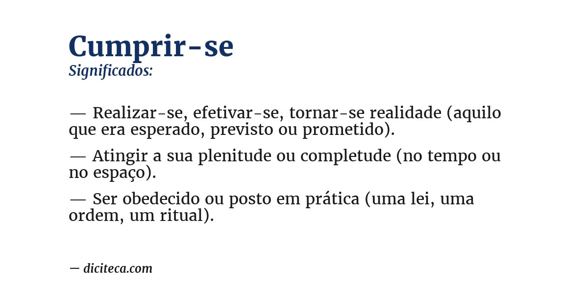 Significado de cumprir-se