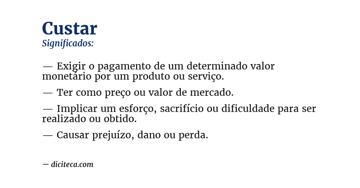 Significado de custar