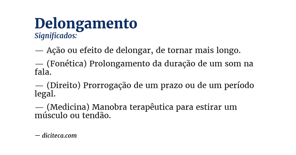 Significado de delongamento