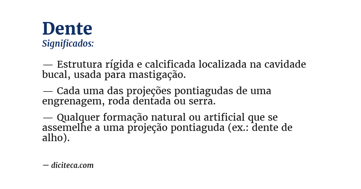 Significado de dente