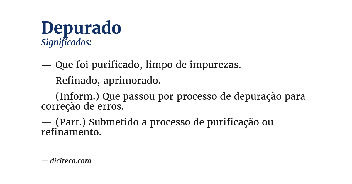 Significado de depurado