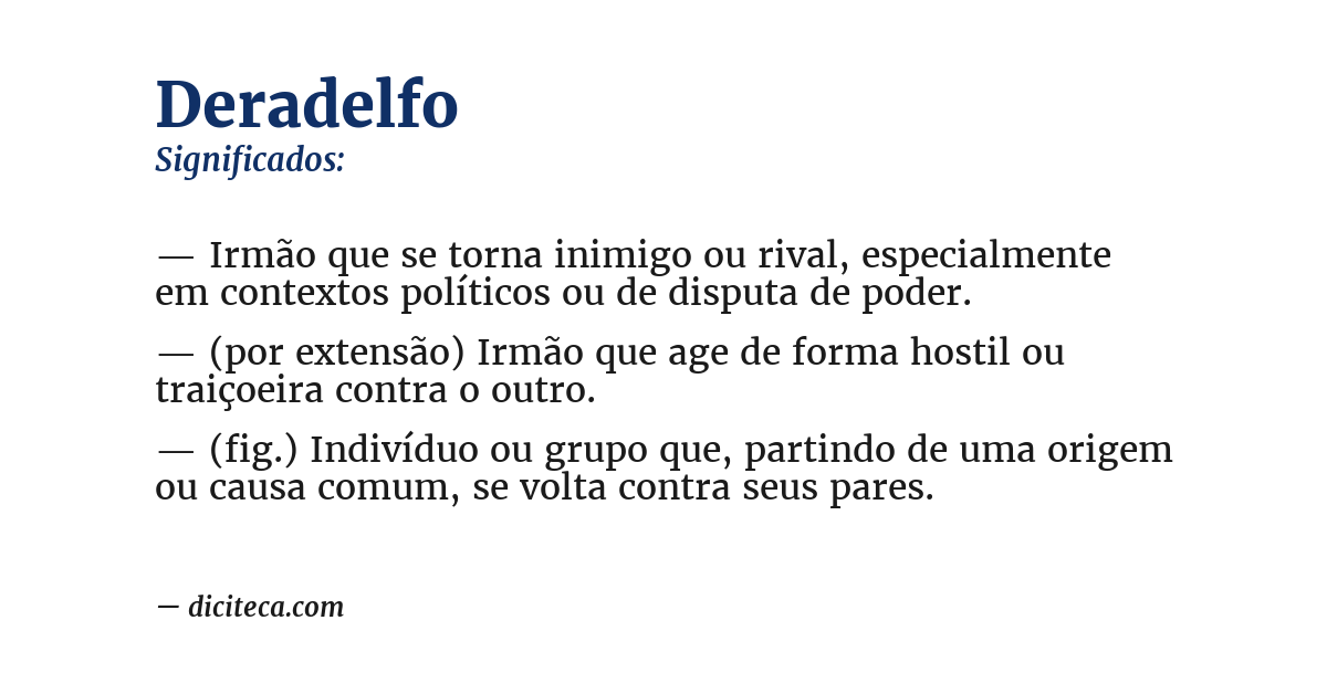 Significado de deradelfo