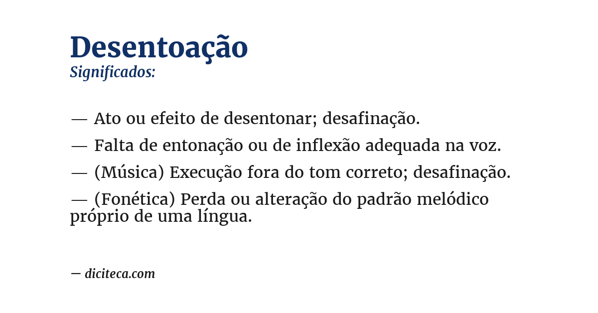 Significado de desentoação