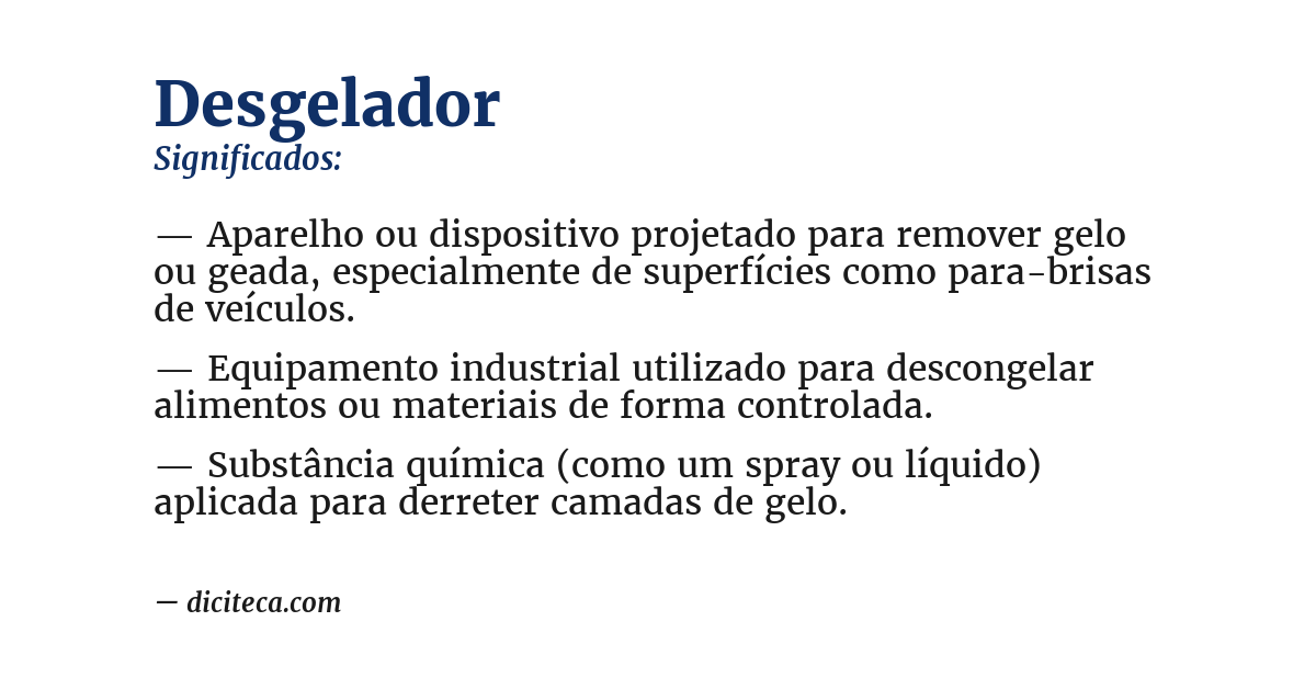 Significado de desgelador
