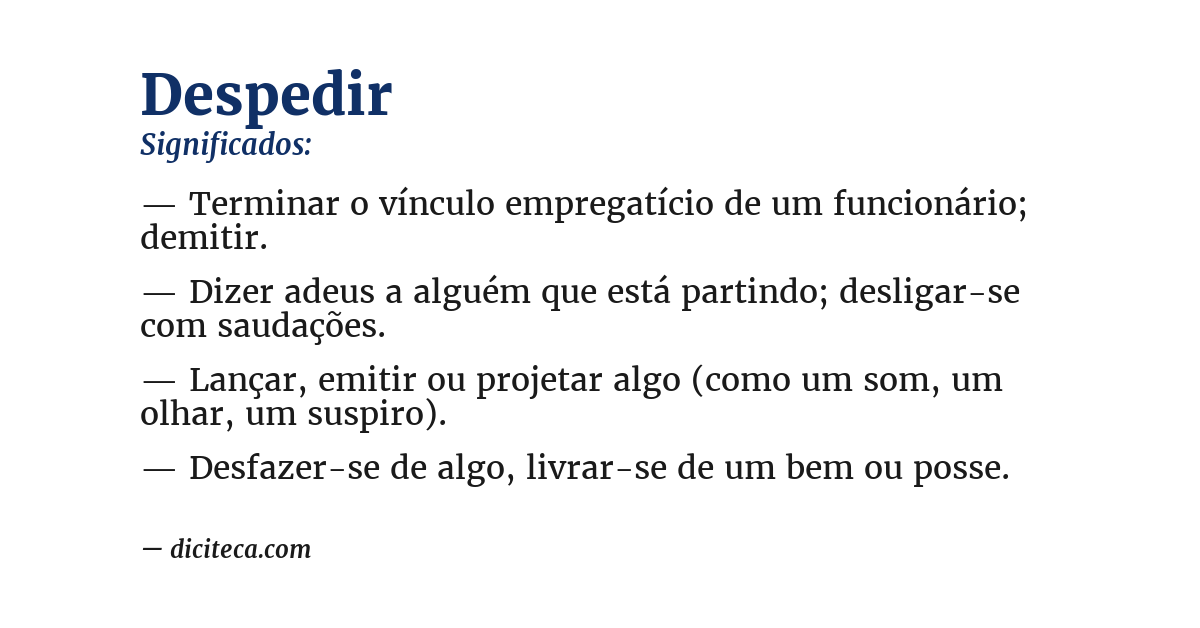 Significado de despedir