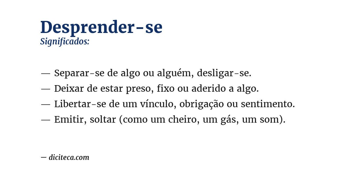 Significado de desprender-se