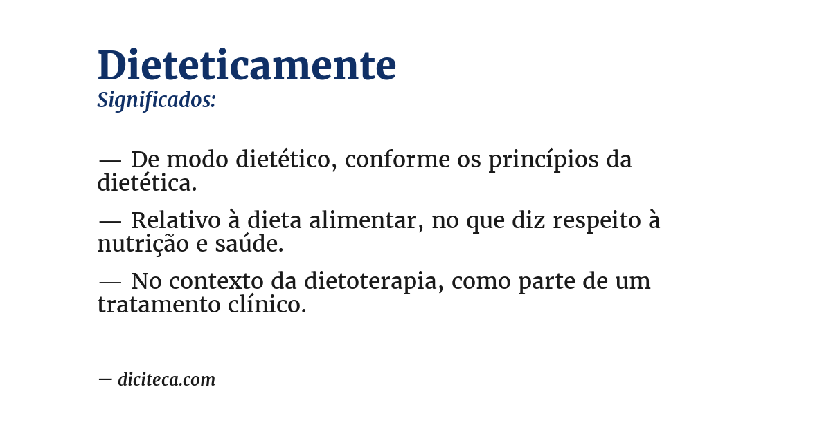 Significado de dieteticamente