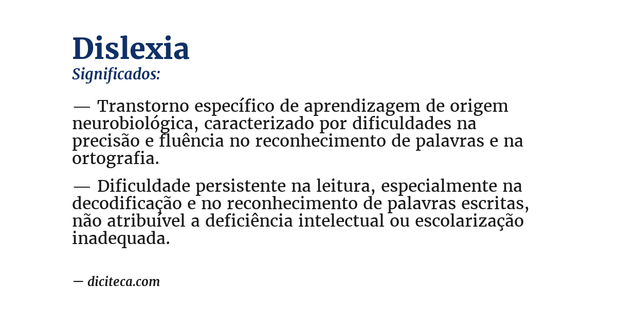 Significado de dislexia