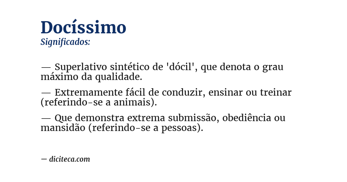 Significado de docíssimo
