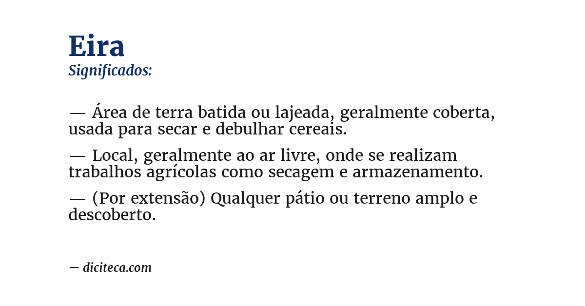 Significado de eira