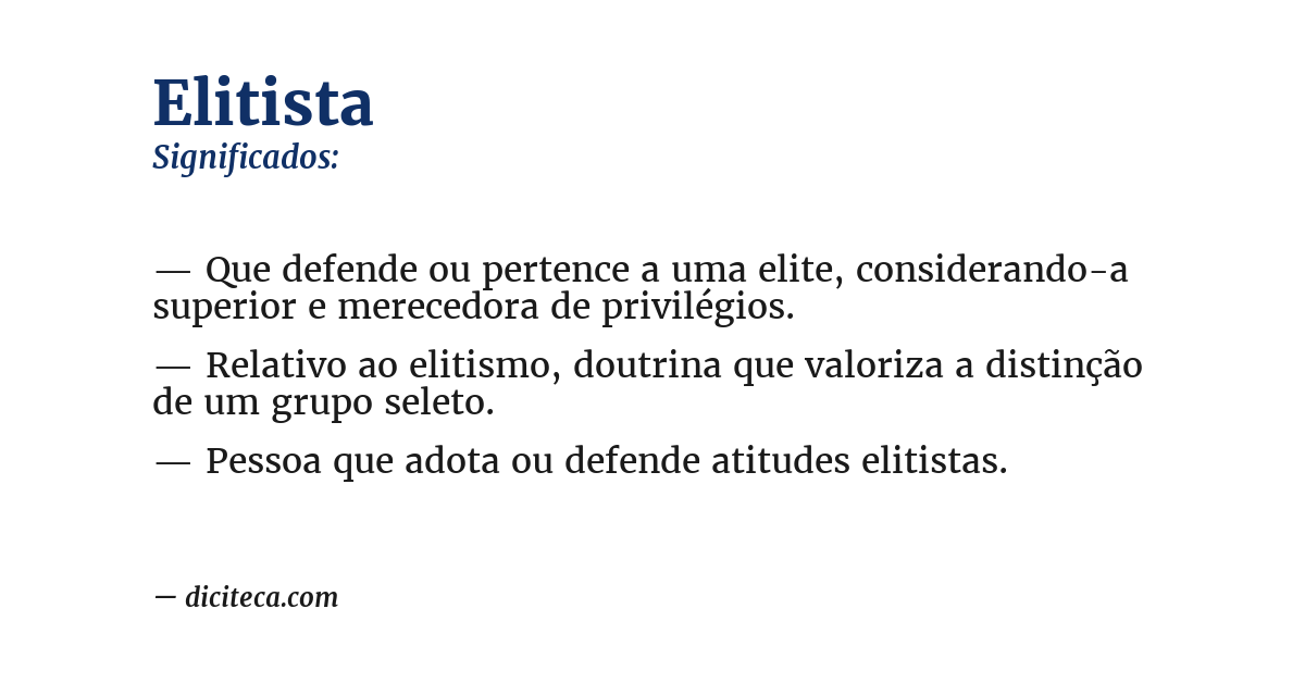 Significado de elitista