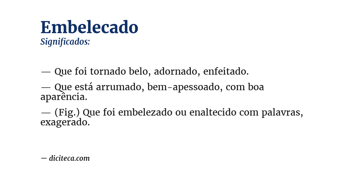 Significado de embelecado