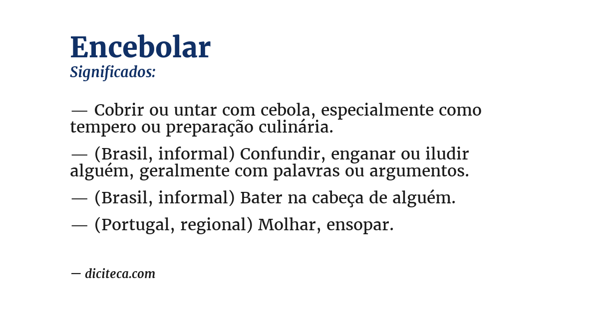 Significado de encebolar