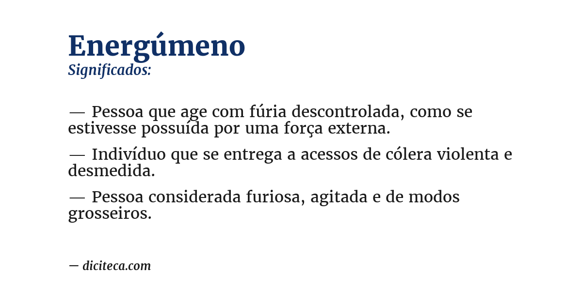 Significado de energúmeno
