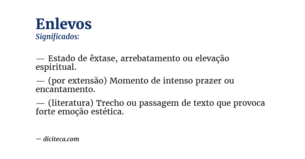 Significado de enlevos