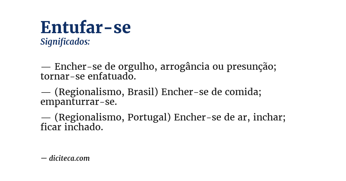 Significado de entufar-se
