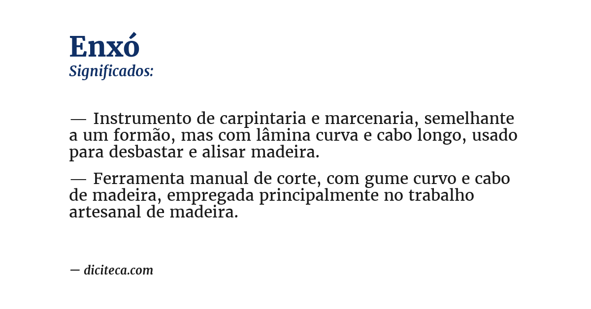 Significado de enxó