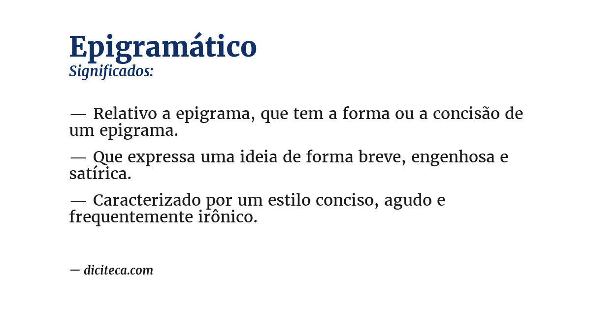 Significado de epigramático