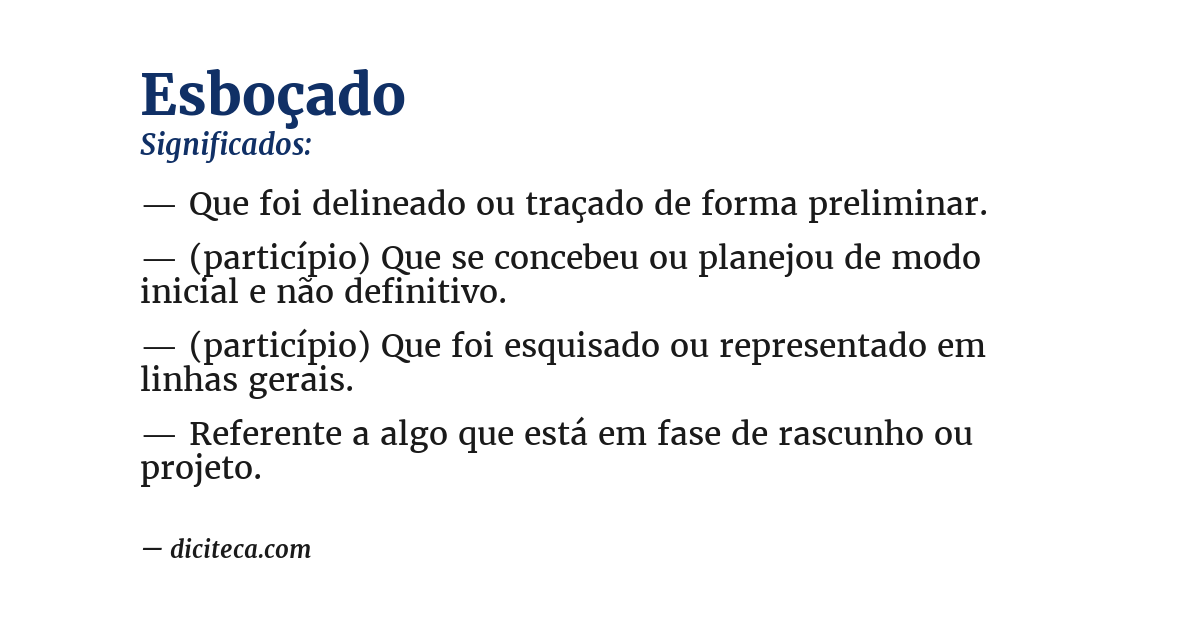 Significado de esboçado