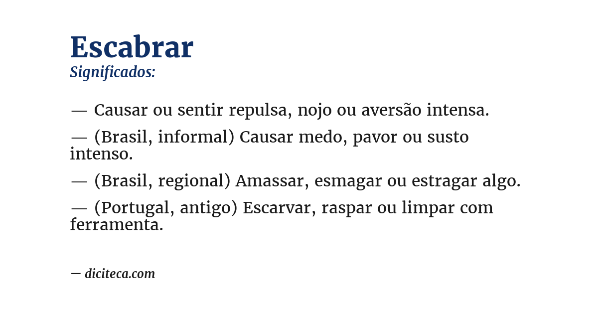 Significado de escabrar