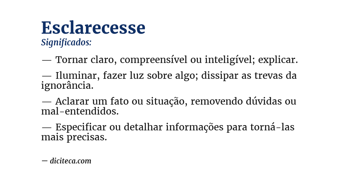 Significado de esclarecesse