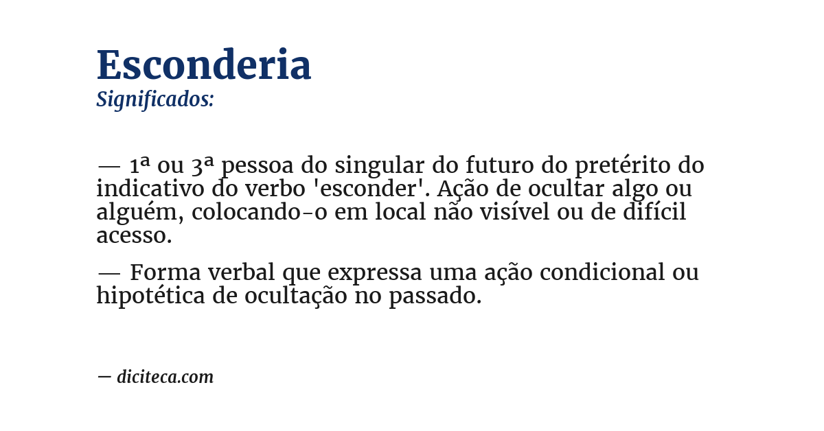 Significado de esconderia
