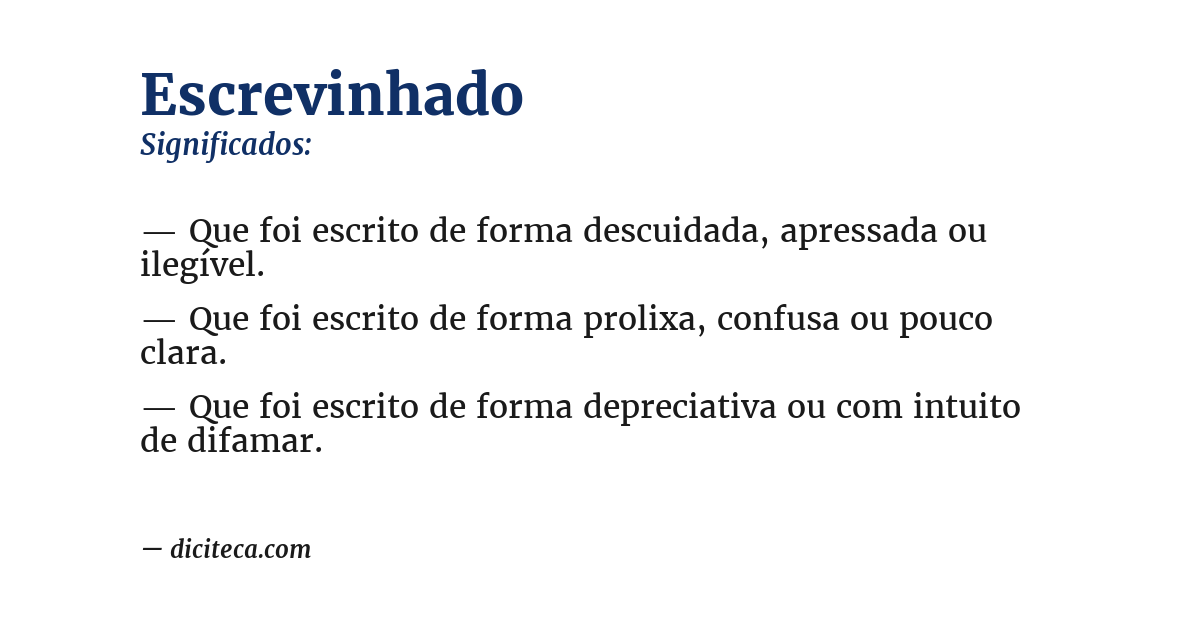 Significado de escrevinhado