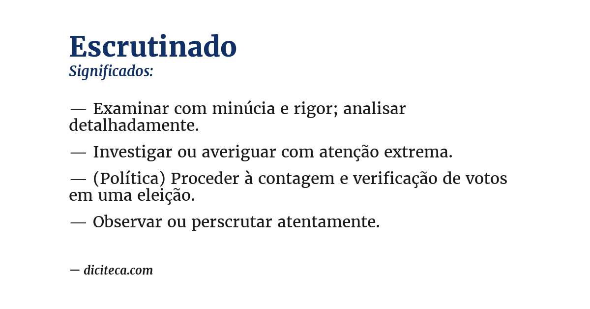 Significado de escrutinado