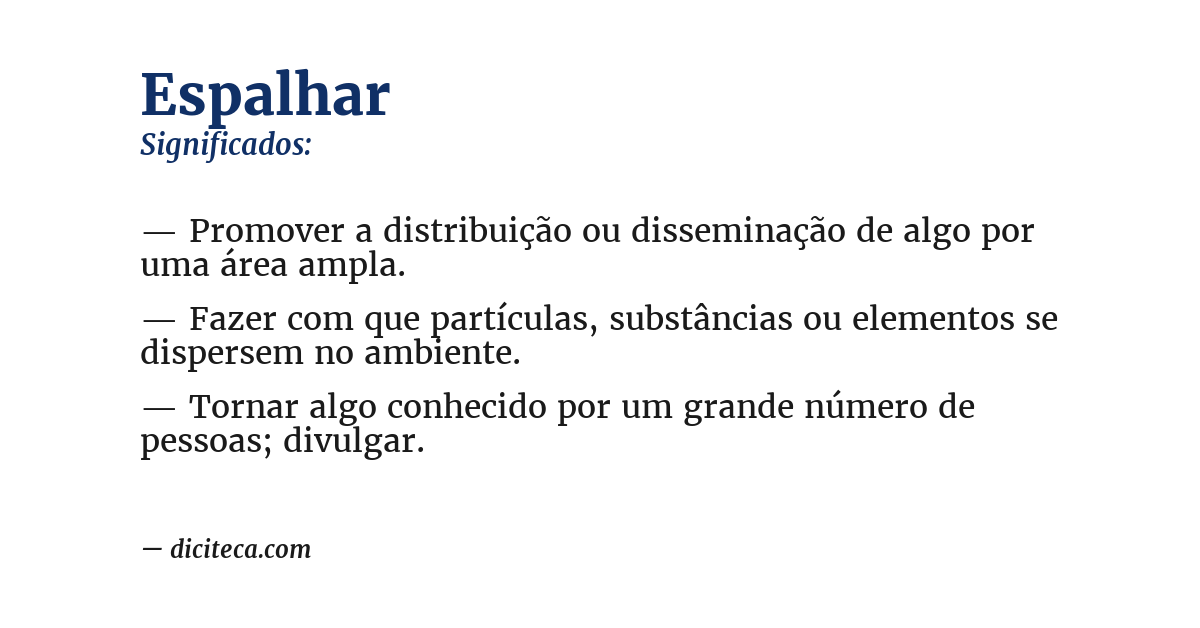 Significado de espalhar