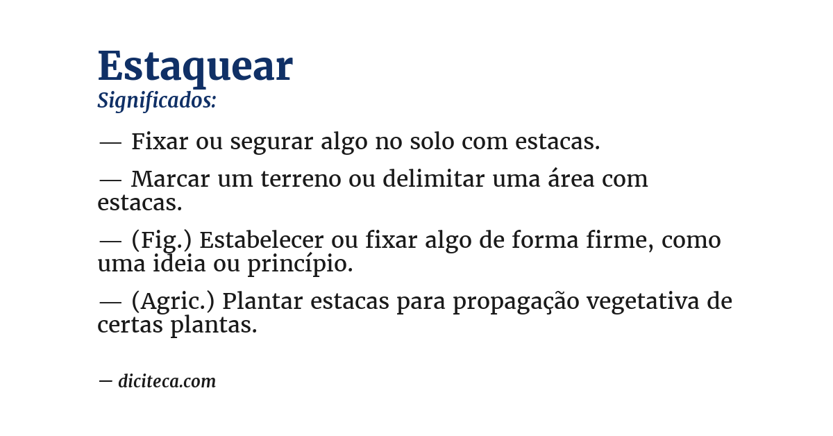 Significado de estaquear
